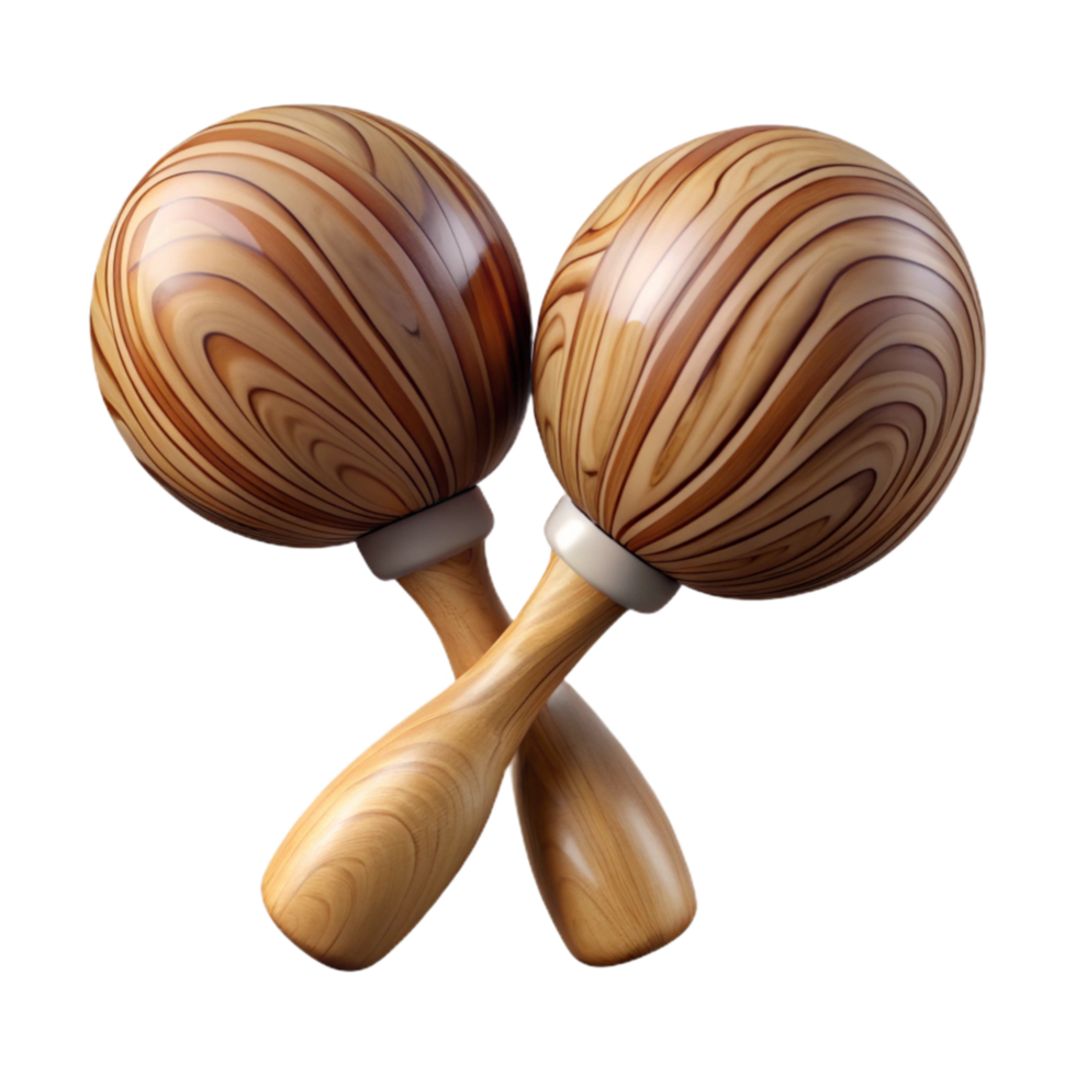 impressive minimalist Maracas Handles Wood Grain Transparent Background Cutout premium png
