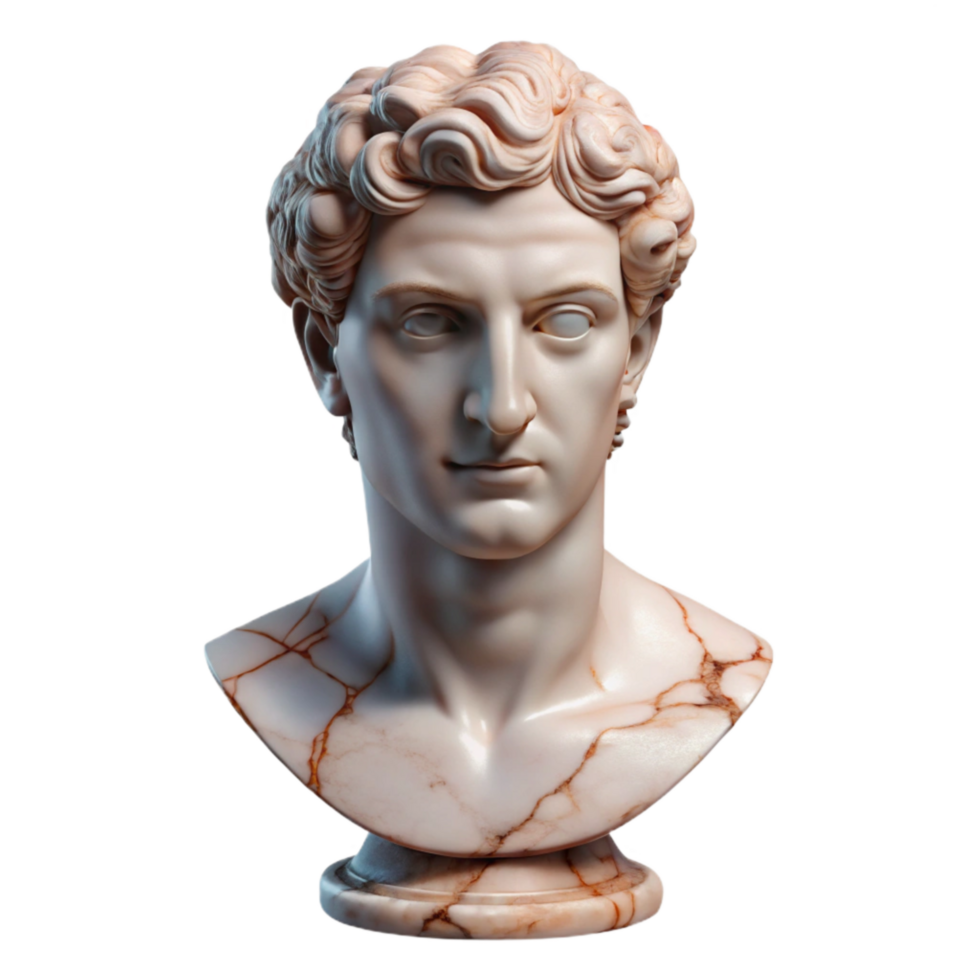 extraordinary contemporary Marble Bust Front View Isolated png