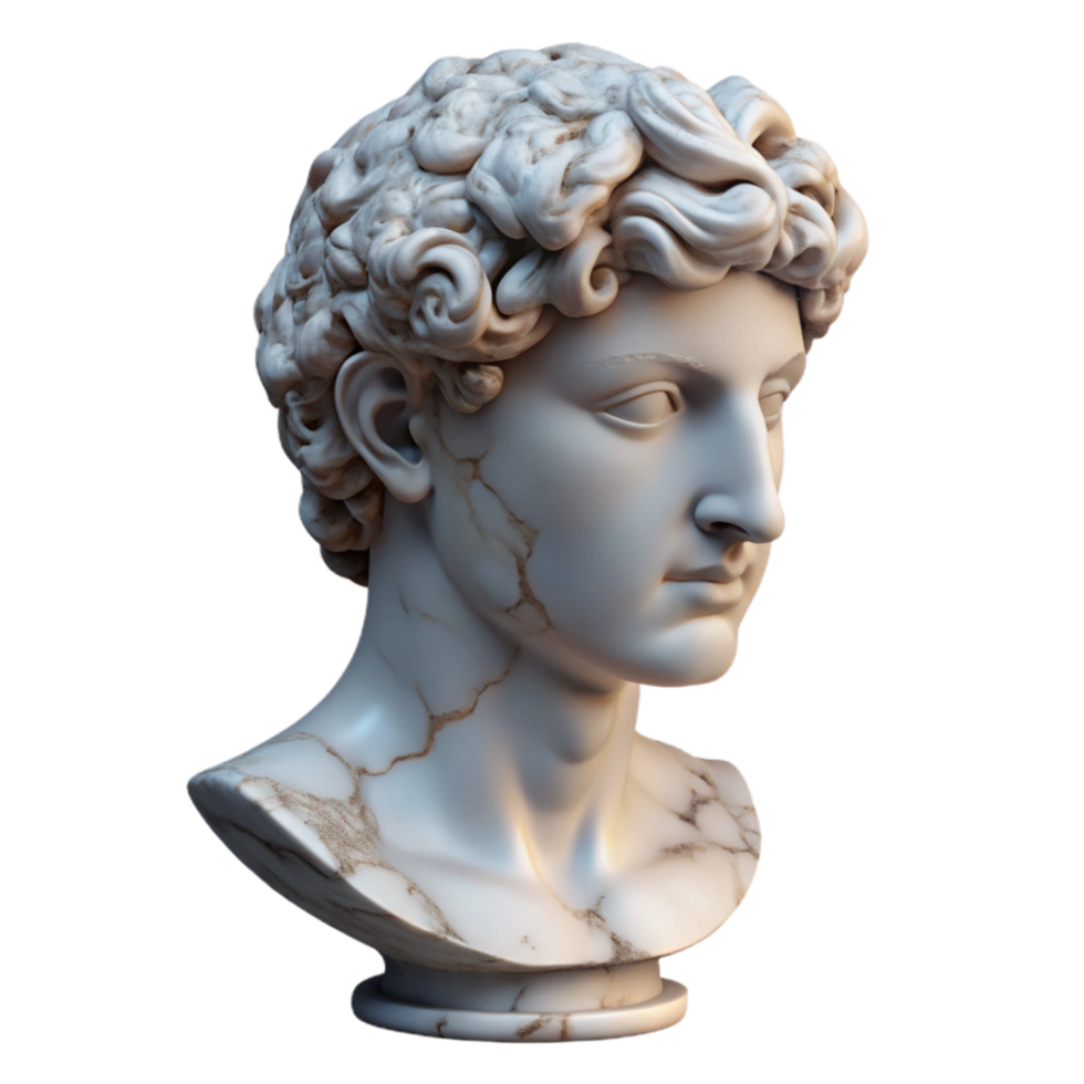 extraordinary abstract Marble Bust Profile View Isolated professional png