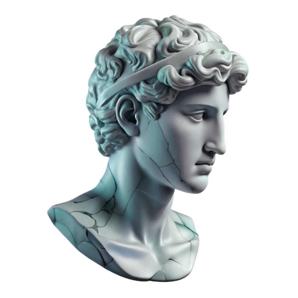 elegant creative Marble Bust Profile View Isolated authentic png