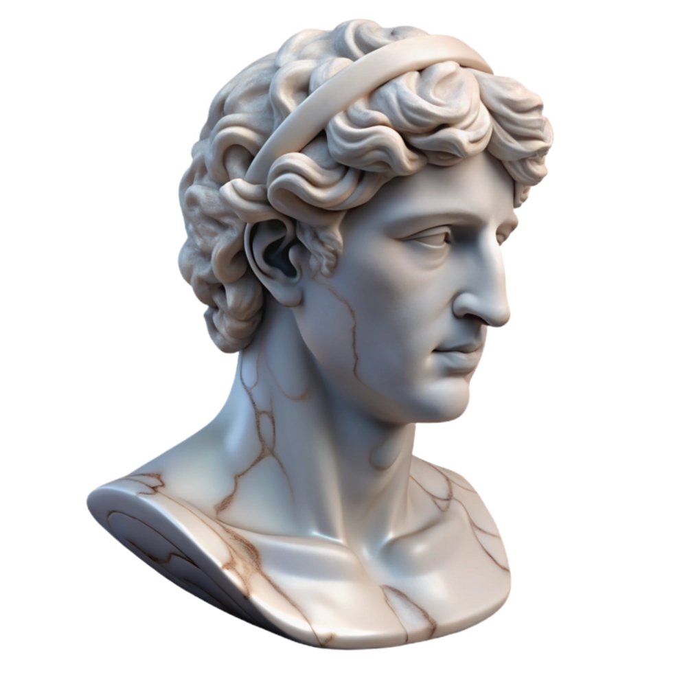 wonderful abstract Marble Bust Profile View Isolated professional png
