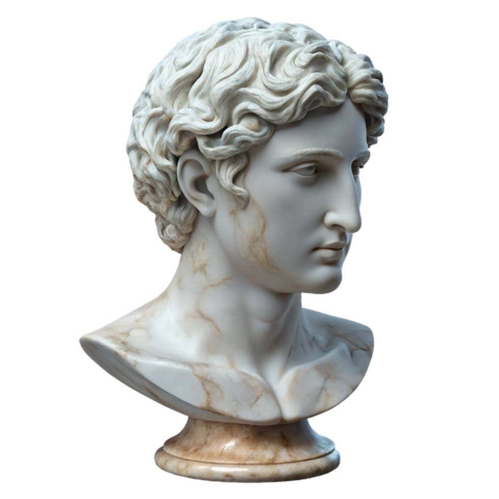 impressive creative Marble Bust Profile View Isolated professional png