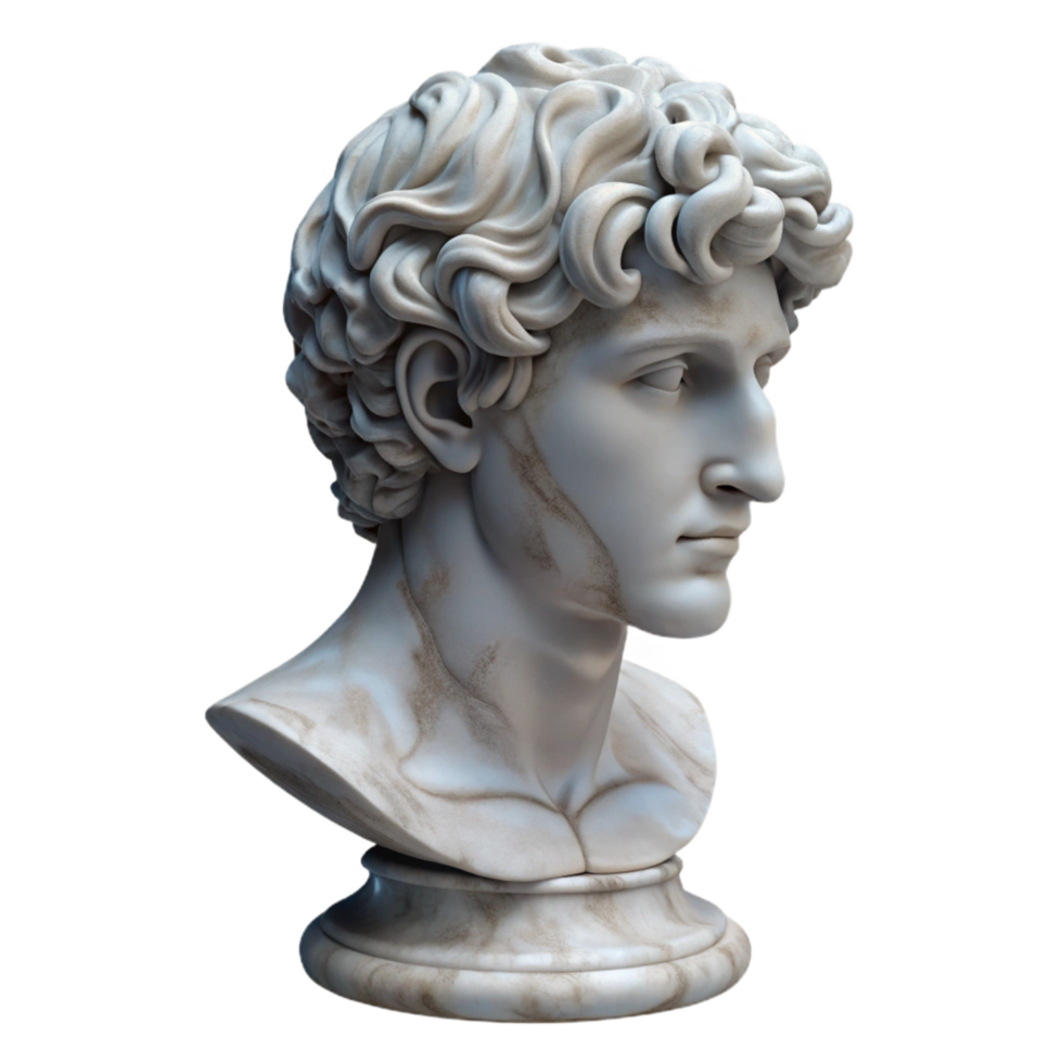 beautiful classic Marble Bust Profile View Isolated high resolution png