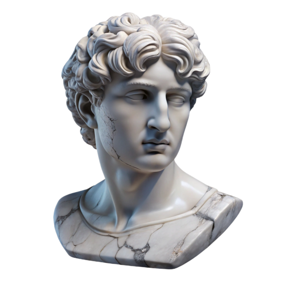 beautiful modern Marble Bust Side Lighting Cutout high resolution png