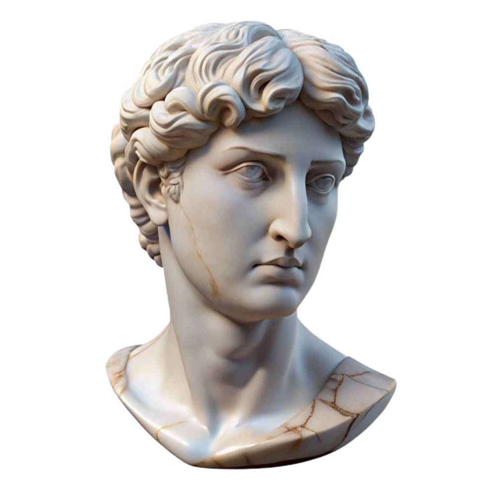 impressive traditional Marble Bust Side Lighting Cutout professional png