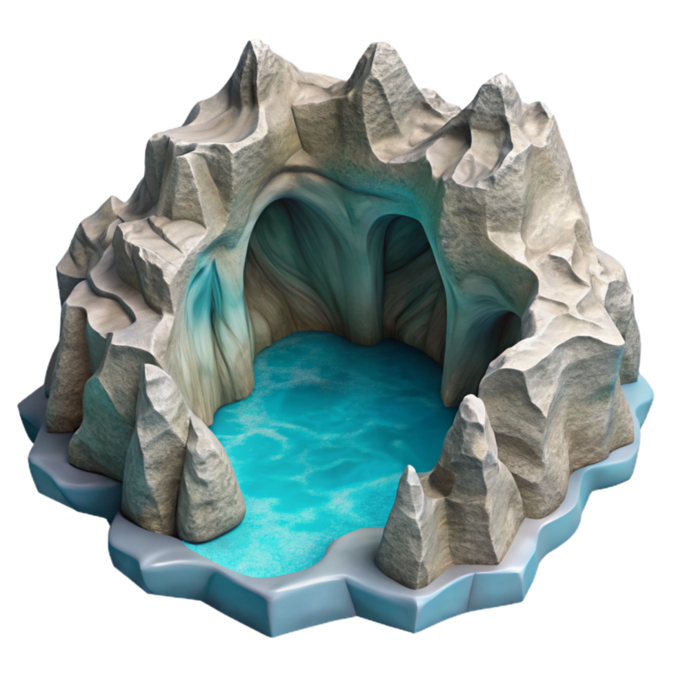 magnificent artistic Marble Caves Chile Turquoise Water Reflections Cutout premium png