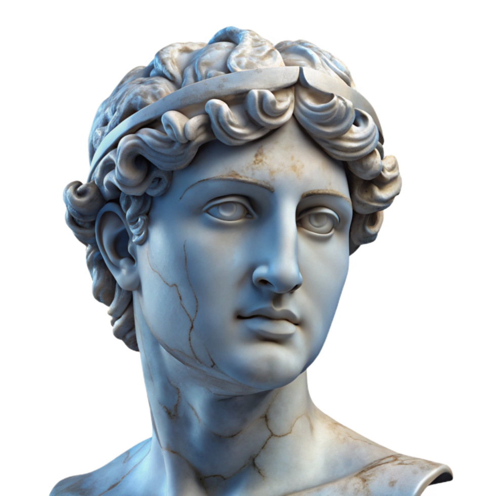 vibrant abstract Marble Statue Detail Cutout premium png