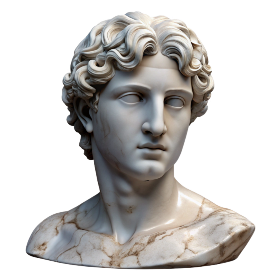 serene traditional Marble Statue Realistic Form Cutout high quality png