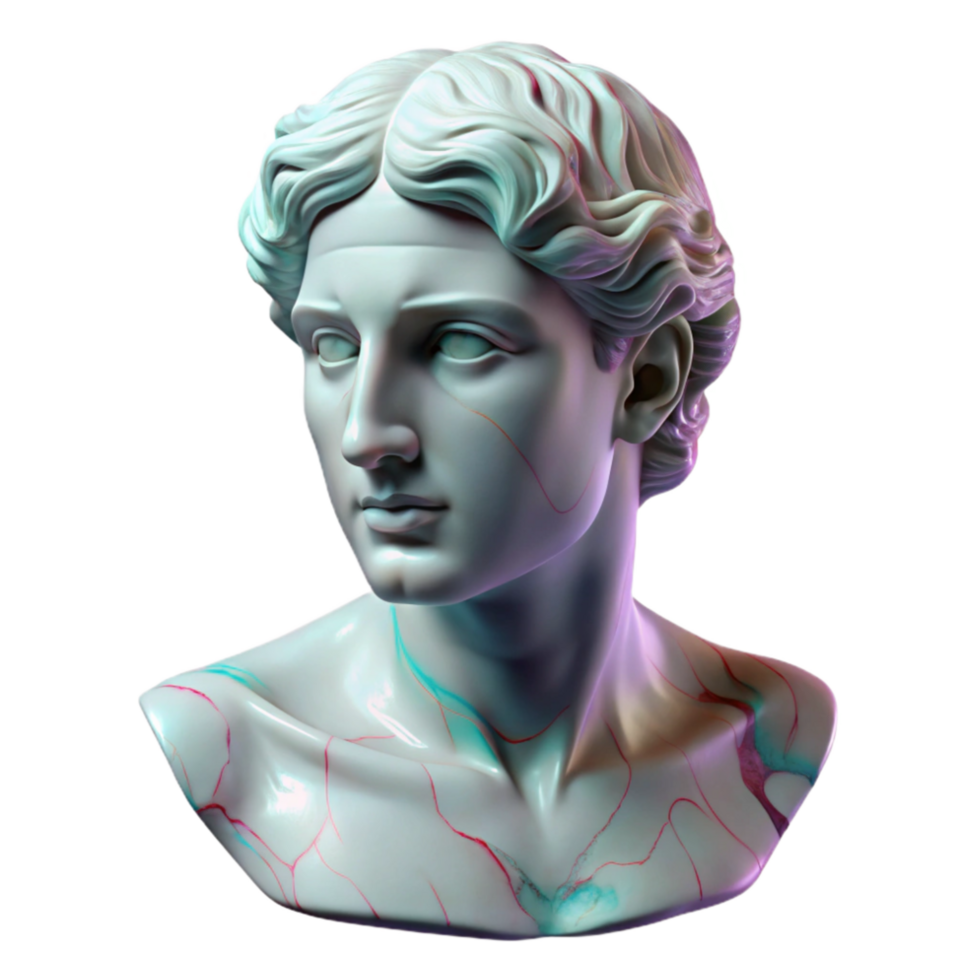 extraordinary abstract Marble Statue Realistic Lighting Transparent Background authentic png