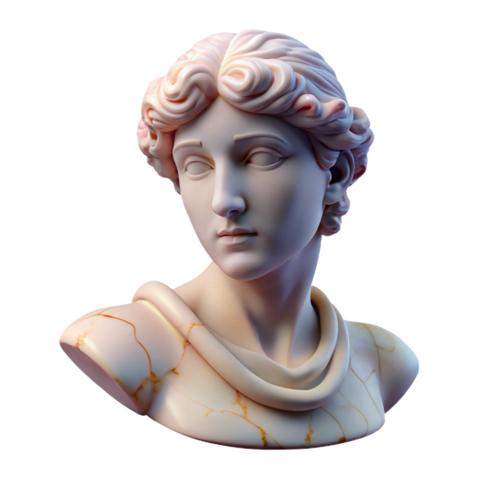 vibrant artistic Marble Statue Soft Lighting Cutout premium png