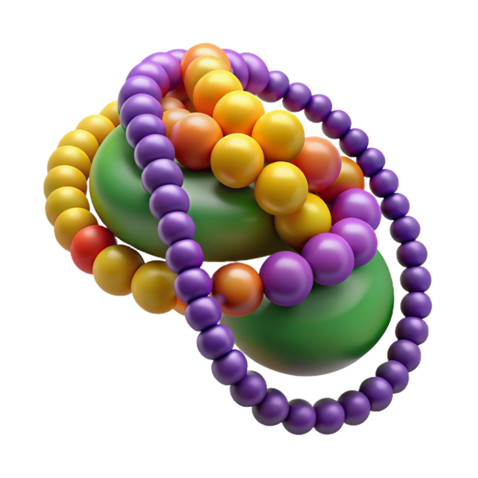 wonderful contemporary Mardi Gras Beads Colorful Strands Cutout Element high quality png