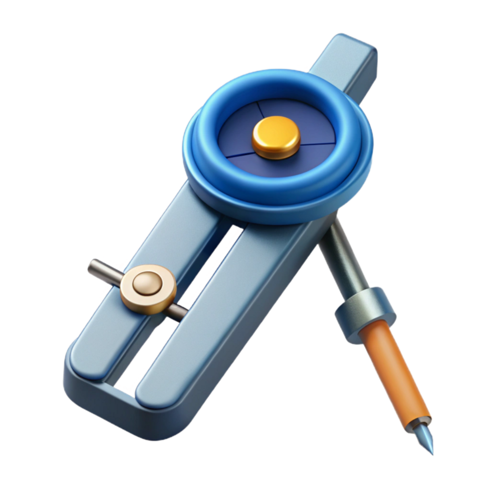 elegant traditional Marine Engineering Drafting Compass Cutout with Precise Measurement detailed png