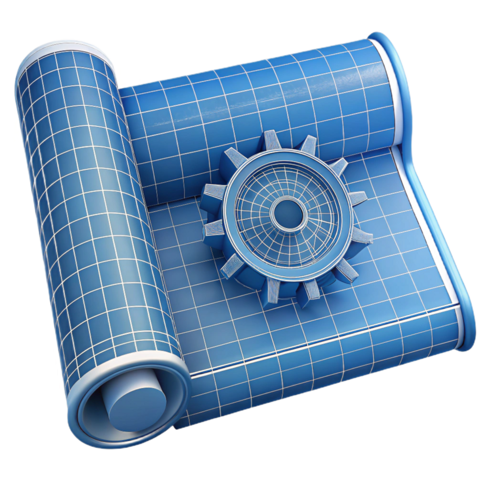 stunning creative Marine Engineering Blueprint Transparent Background with Schematic Diagram high quality png