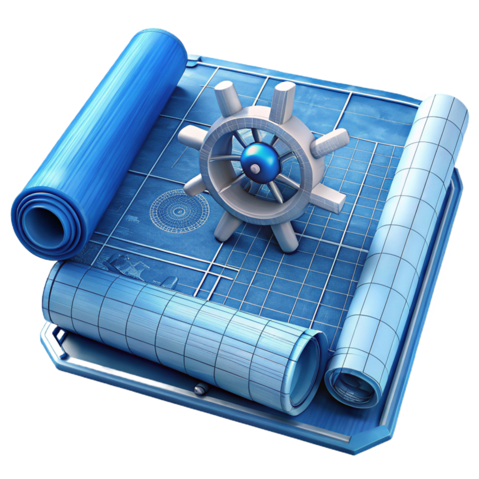 extraordinary contemporary Marine Engineering Blueprint Transparent Background with Schematic Diagram high quality png