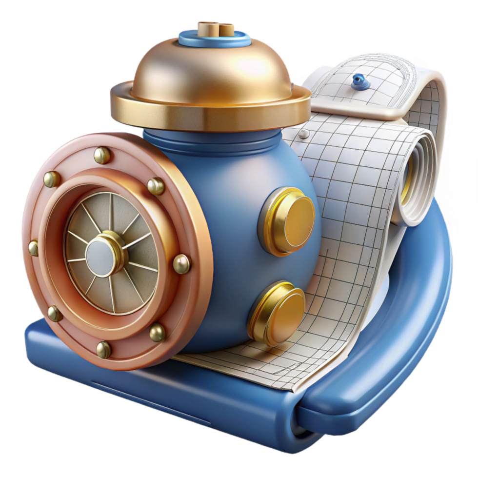 wonderful modern Marine Engineering Technical Drawing Transparent Background with Detailed Specifications professional png