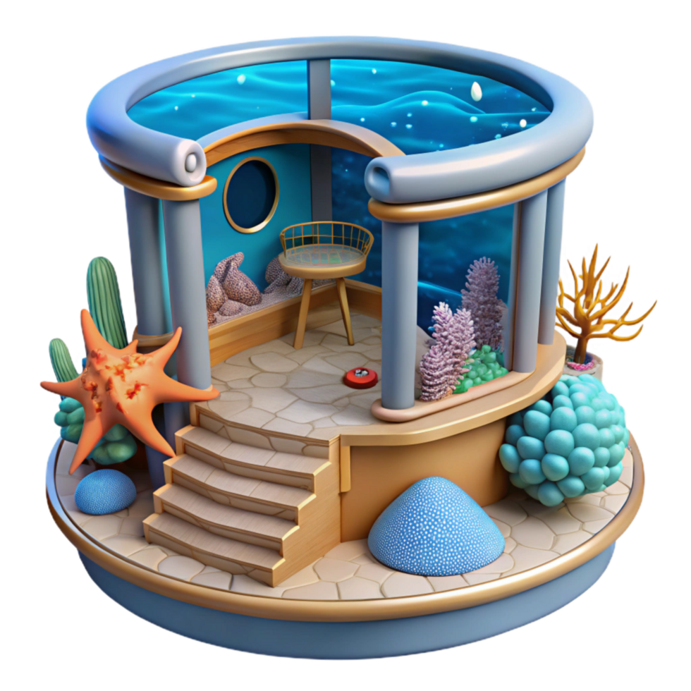 serene traditional Marine Life Observation Deck Underwater View Cutout high quality png