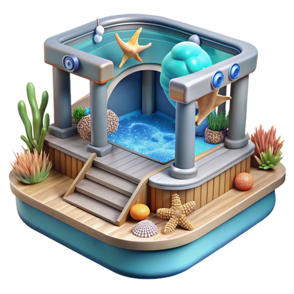 impressive abstract Marine Life Observation Deck Underwater View Cutout premium png