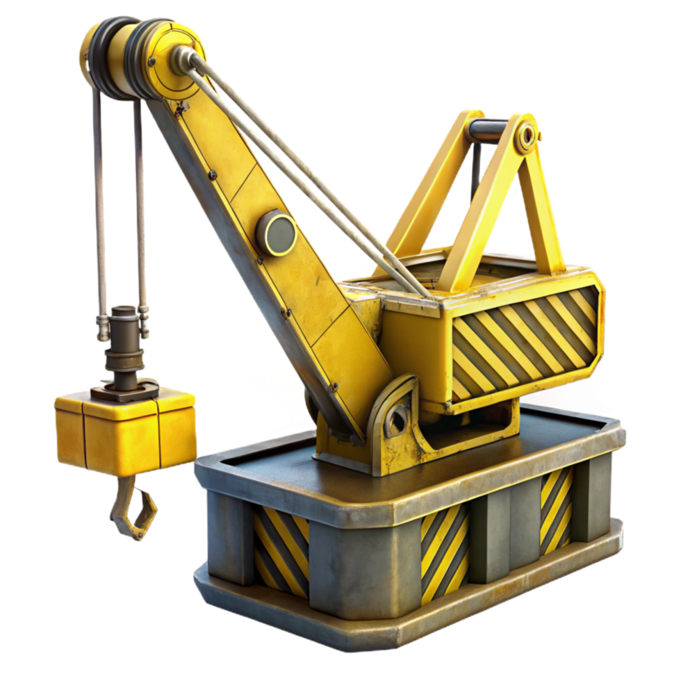 impressive abstract Marine Salvage Crane Yellow and Black Isolated genuine png