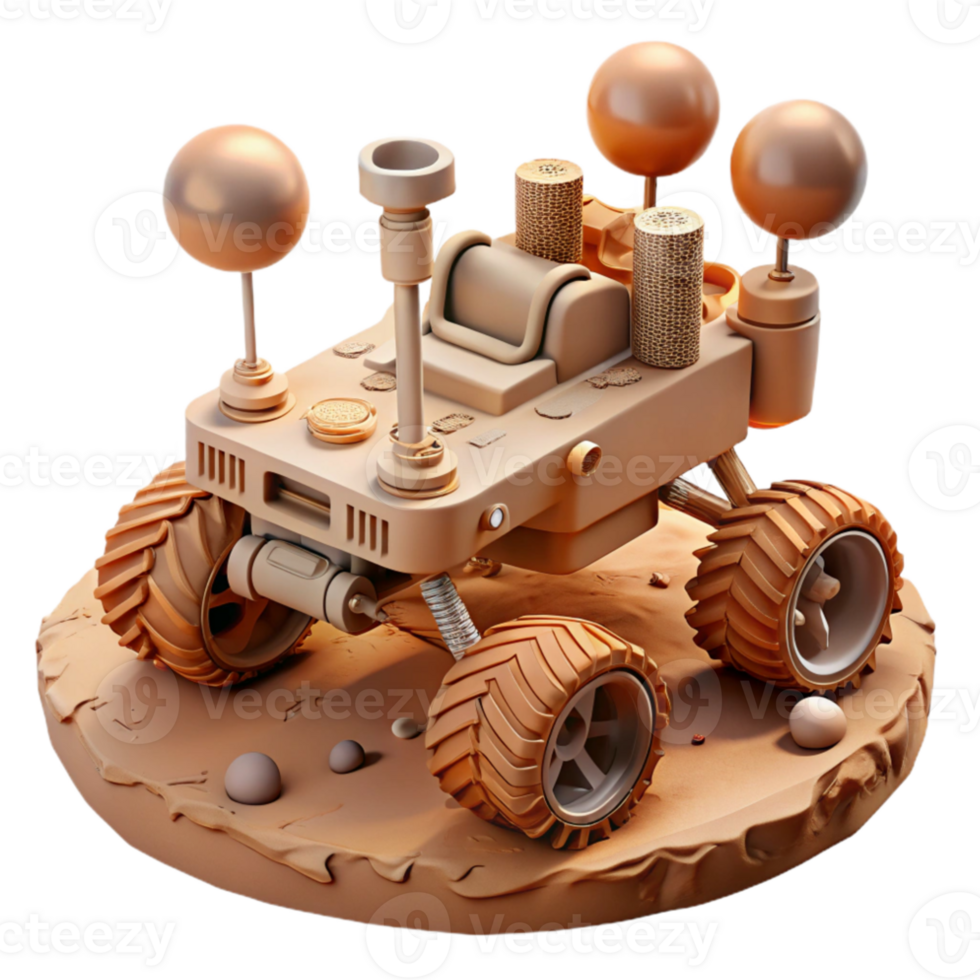 vibrant classic Mars Rover Exploration Scene Isolated genuine png