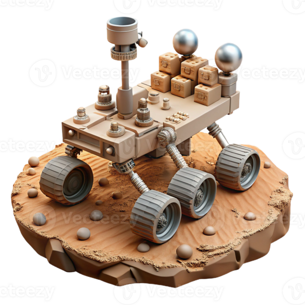 wonderful abstract Mars Rover Exploration Scene Isolated genuine png