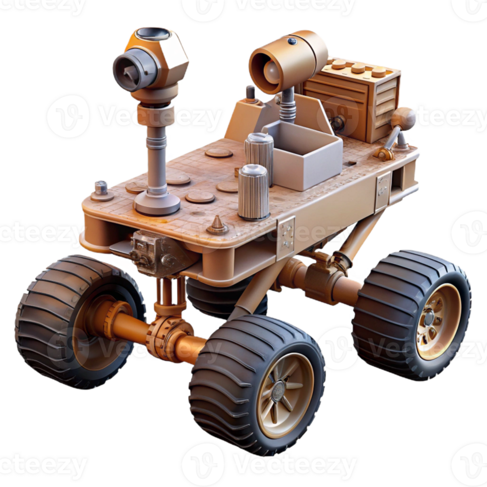 impressive minimalist Mars Rover with Robotic Arm high quality png