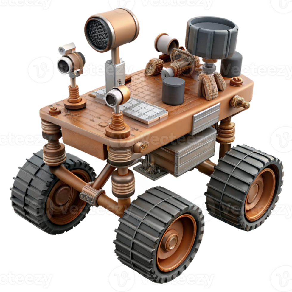 dramatic rustic Mars Rover with Robotic Arm genuine png