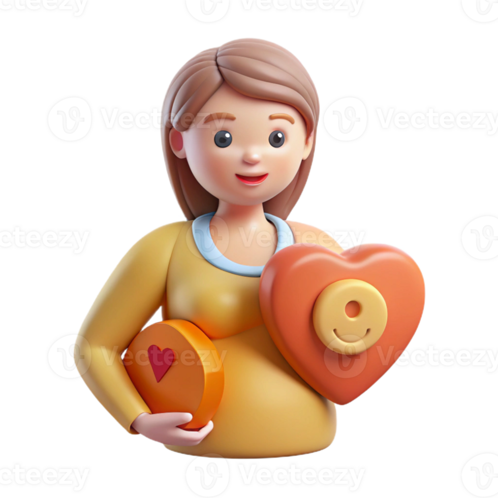 impressive classic Maternal Health Icon with Pregnant Woman Isolated Cutout detailed png