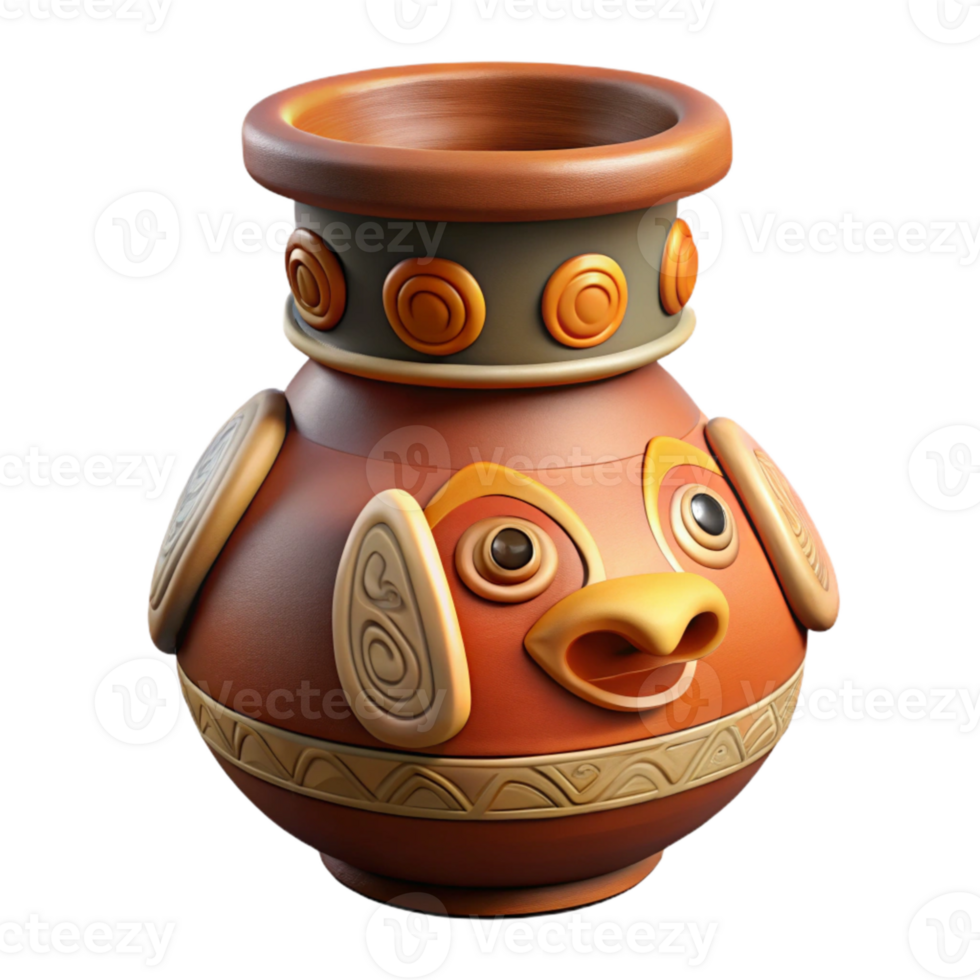 wonderful vintage Mayan Pottery Vessel Animal Motif high quality png