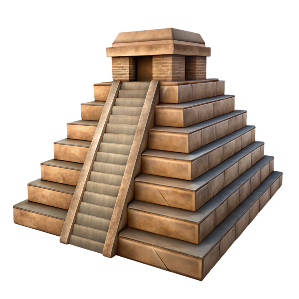 serene abstract Mayan Pyramid Steep Angle Isolated png