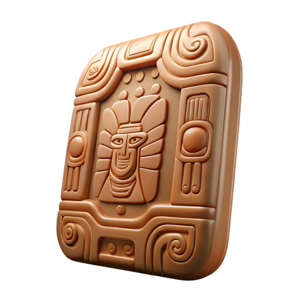 wonderful vintage Mayan Stela Low Relief Carving Transparent png