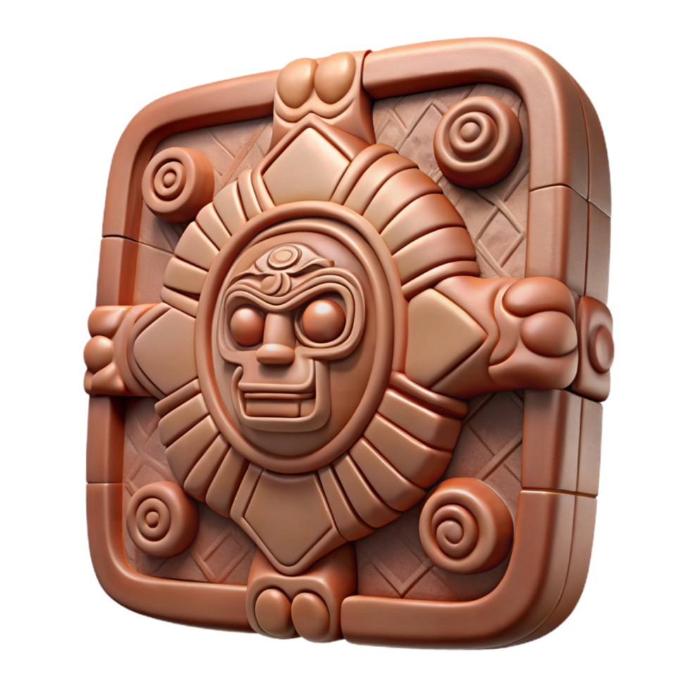 extraordinary traditional Mayan Stela Low Relief Carving Transparent premium png