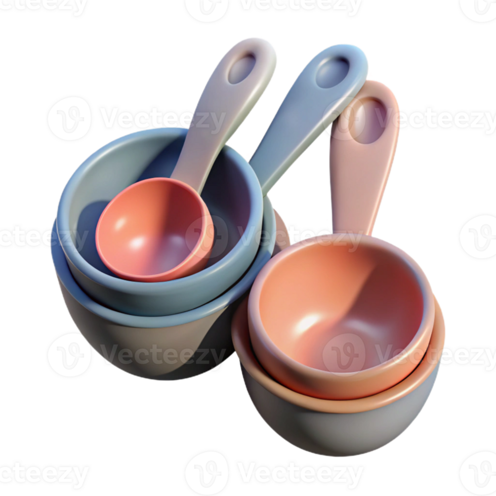 dramatic minimalist Measuring Spoons Set Nested Cutout original png