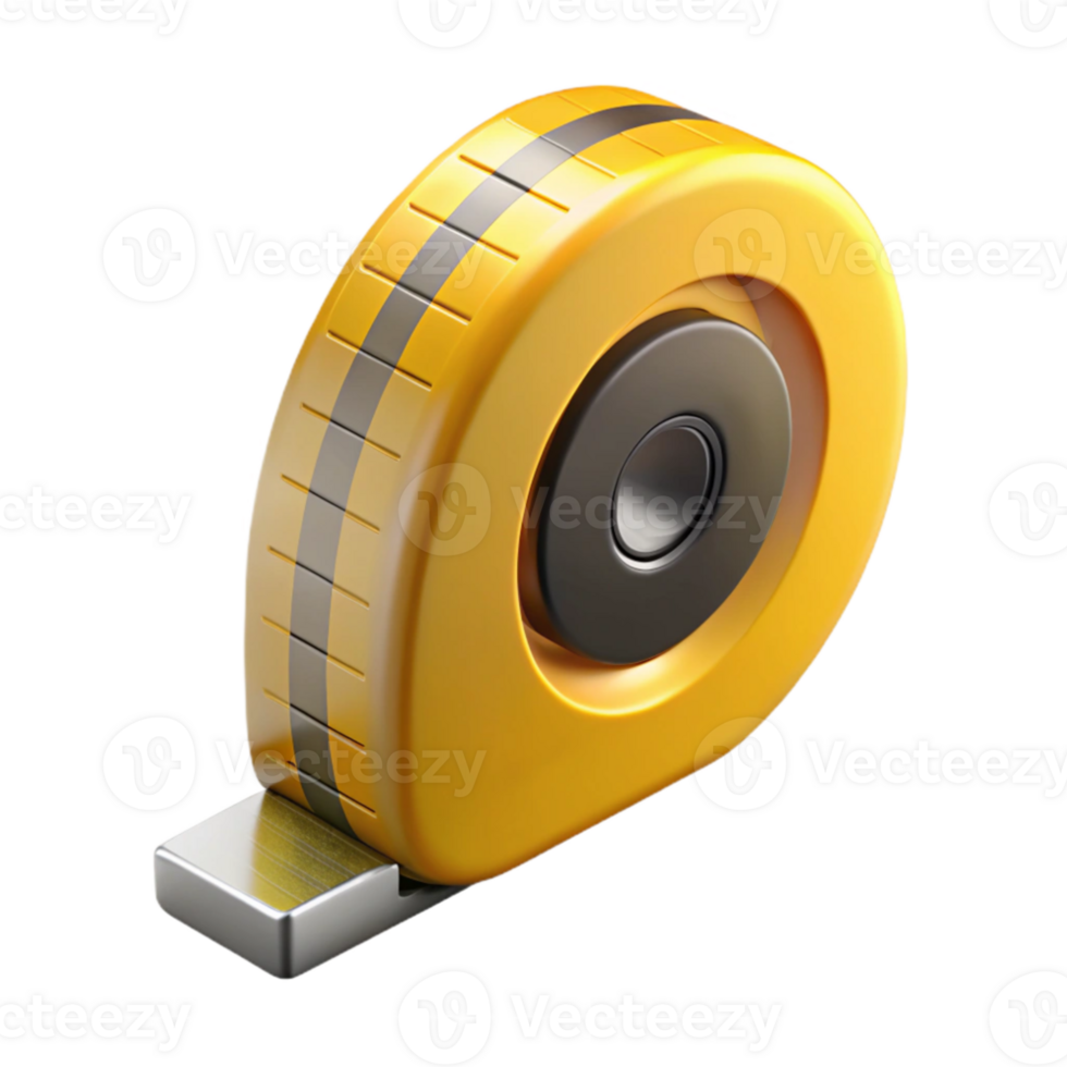 stunning modern Measuring Tape Extended Yellow Isolated detailed png