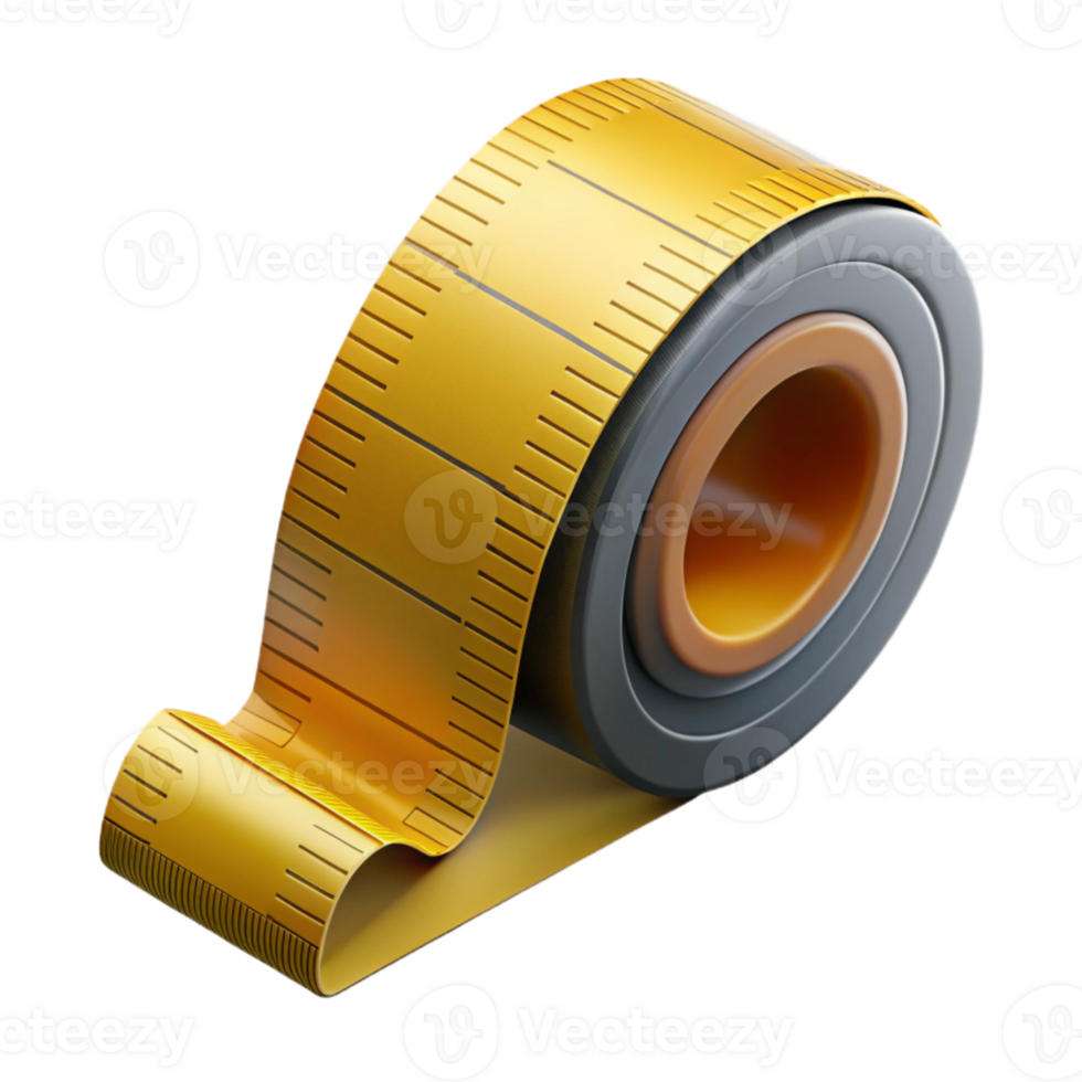 impressive classic Measuring Tape Rolled Up Cutout on Transparent Background png
