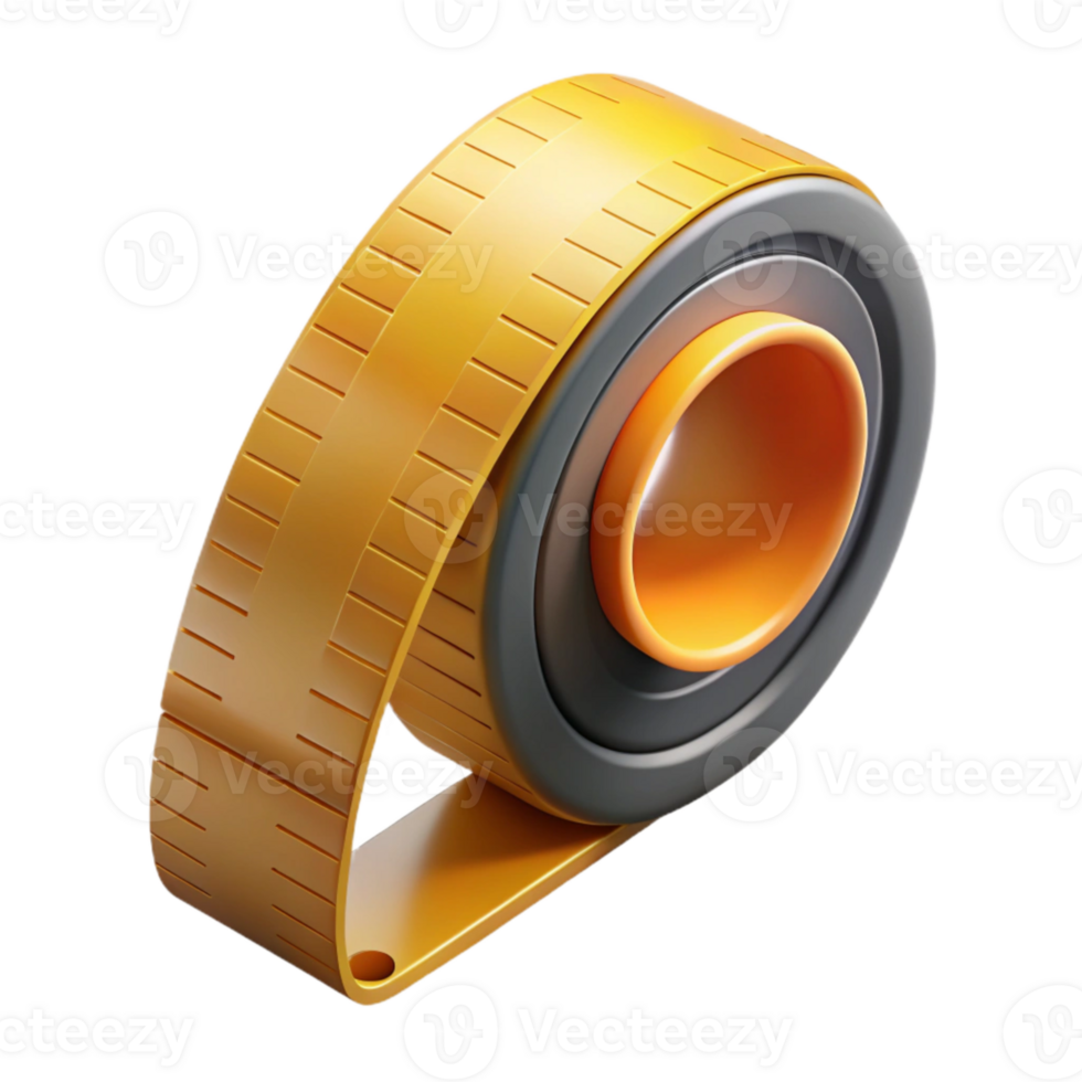 stunning vintage Measuring Tape Rolled Up Cutout on Transparent Background high quality png