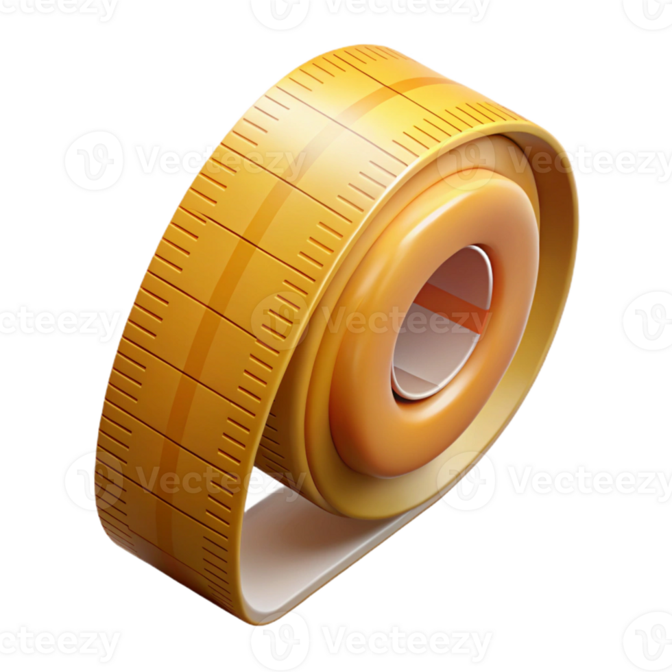 dramatic vintage Measuring Tape Rolled Up Cutout on Transparent Background high quality png