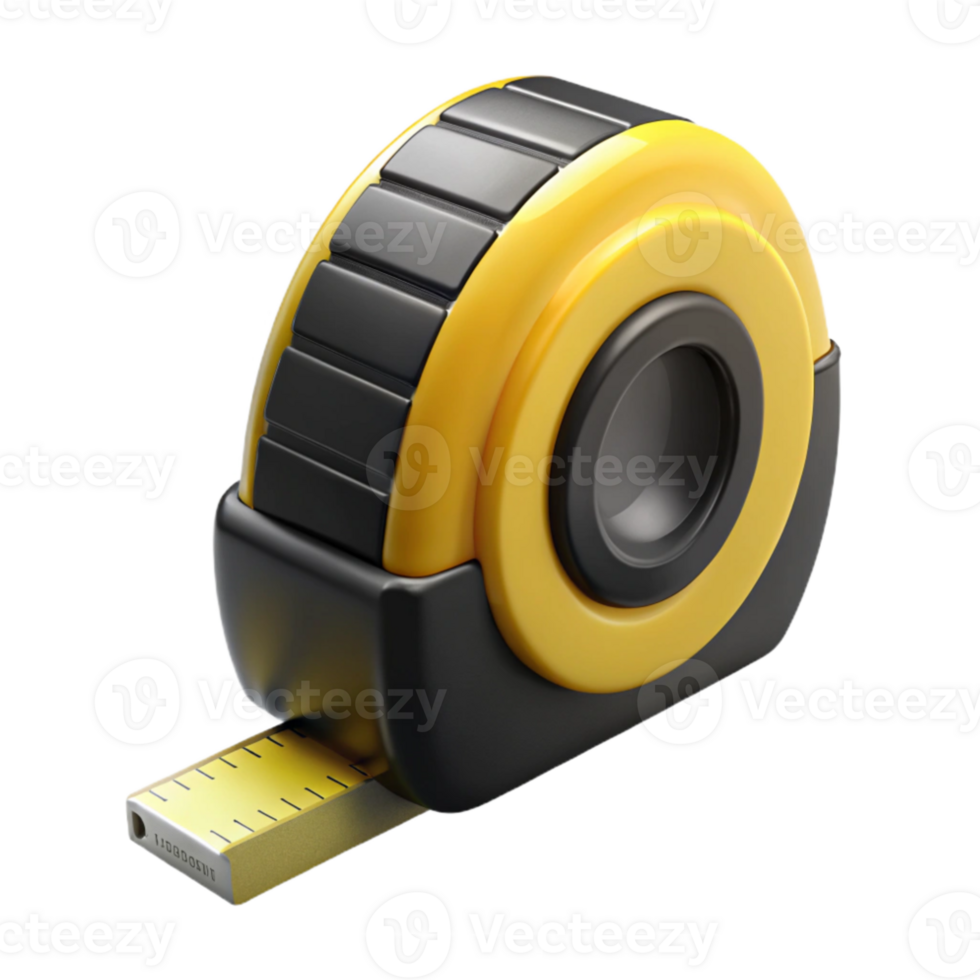 serene rustic Measuring Tape Yellow and Black Cutout on Transparent Background authentic png