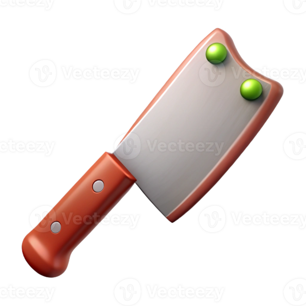 vibrant rustic Meat Cleaver Sharp Blade Isolated on Transparent Background genuine png