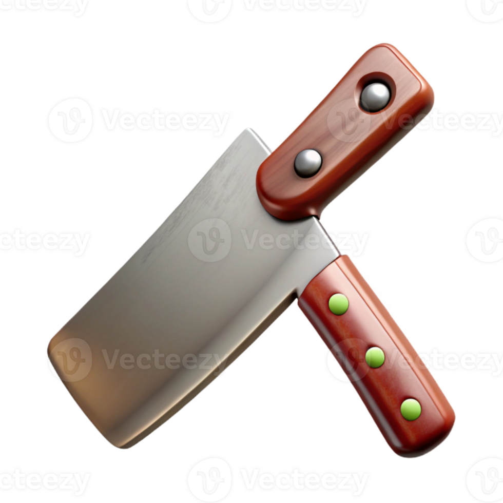 dramatic contemporary Meat Cleaver Sharp Blade Isolated on Transparent Background original png