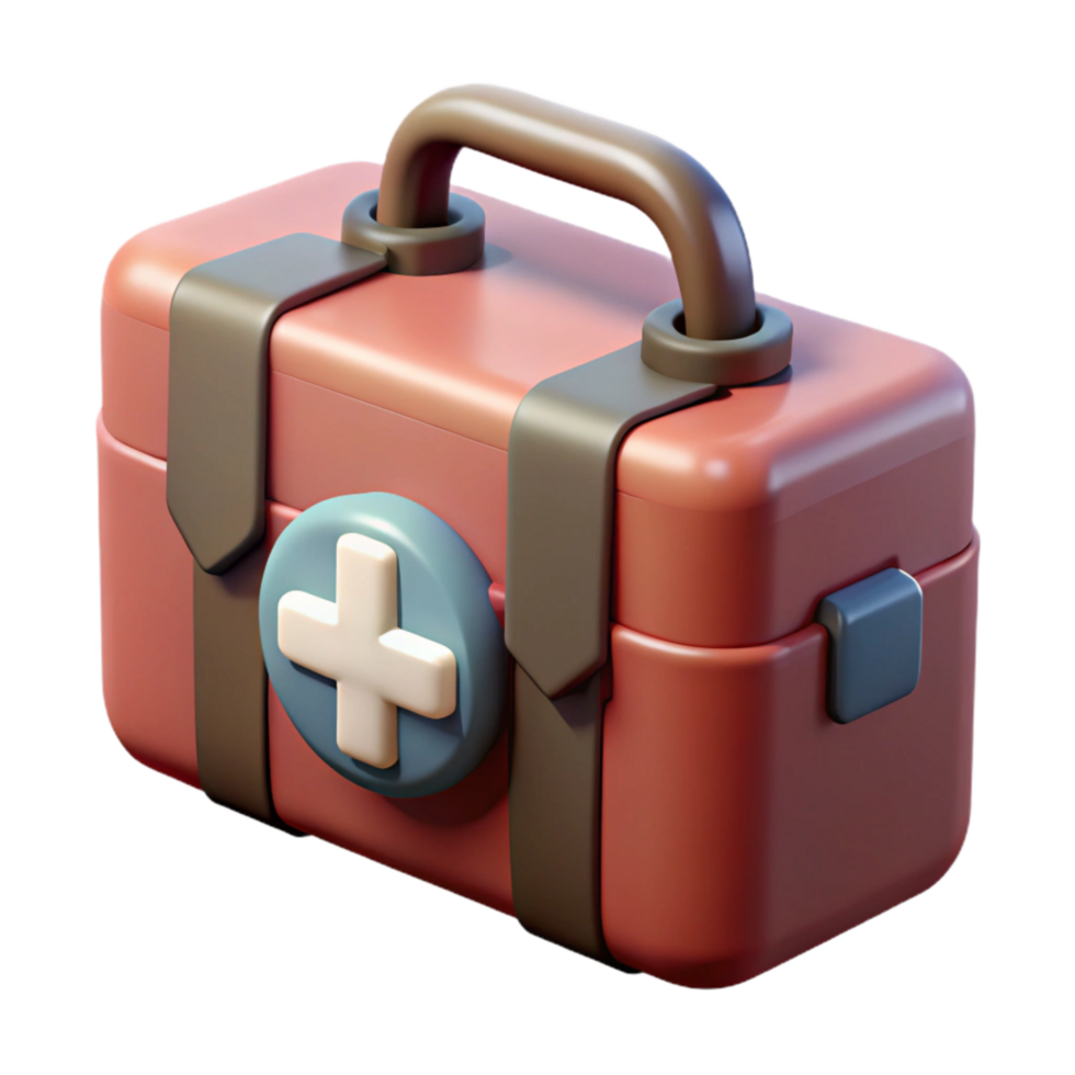 vibrant minimalist Medical Kit Closed View Isolated authentic png