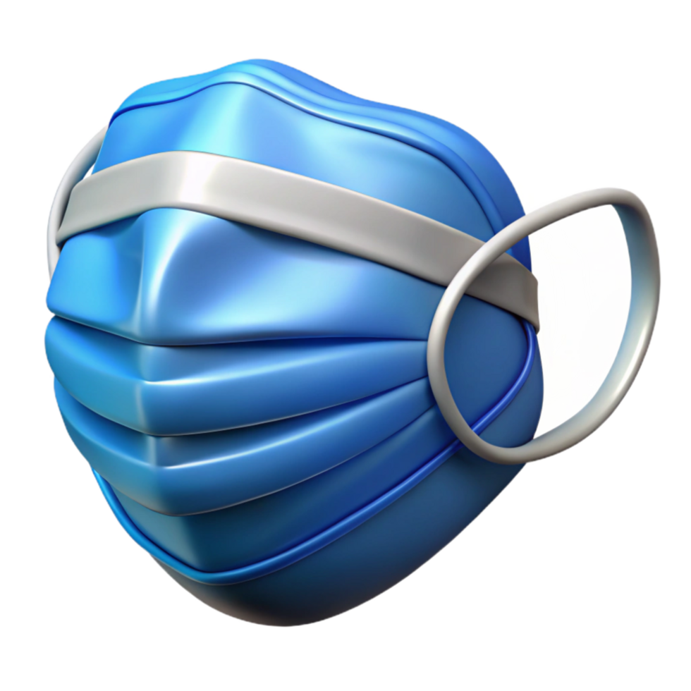 serene contemporary Medical Mask Blue Color Transparent Background premium png