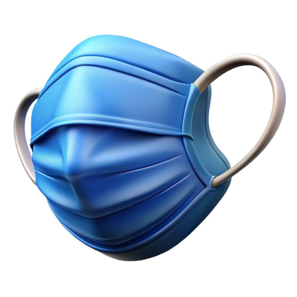 stunning creative Medical Mask Blue Front View Transparent Element detailed png