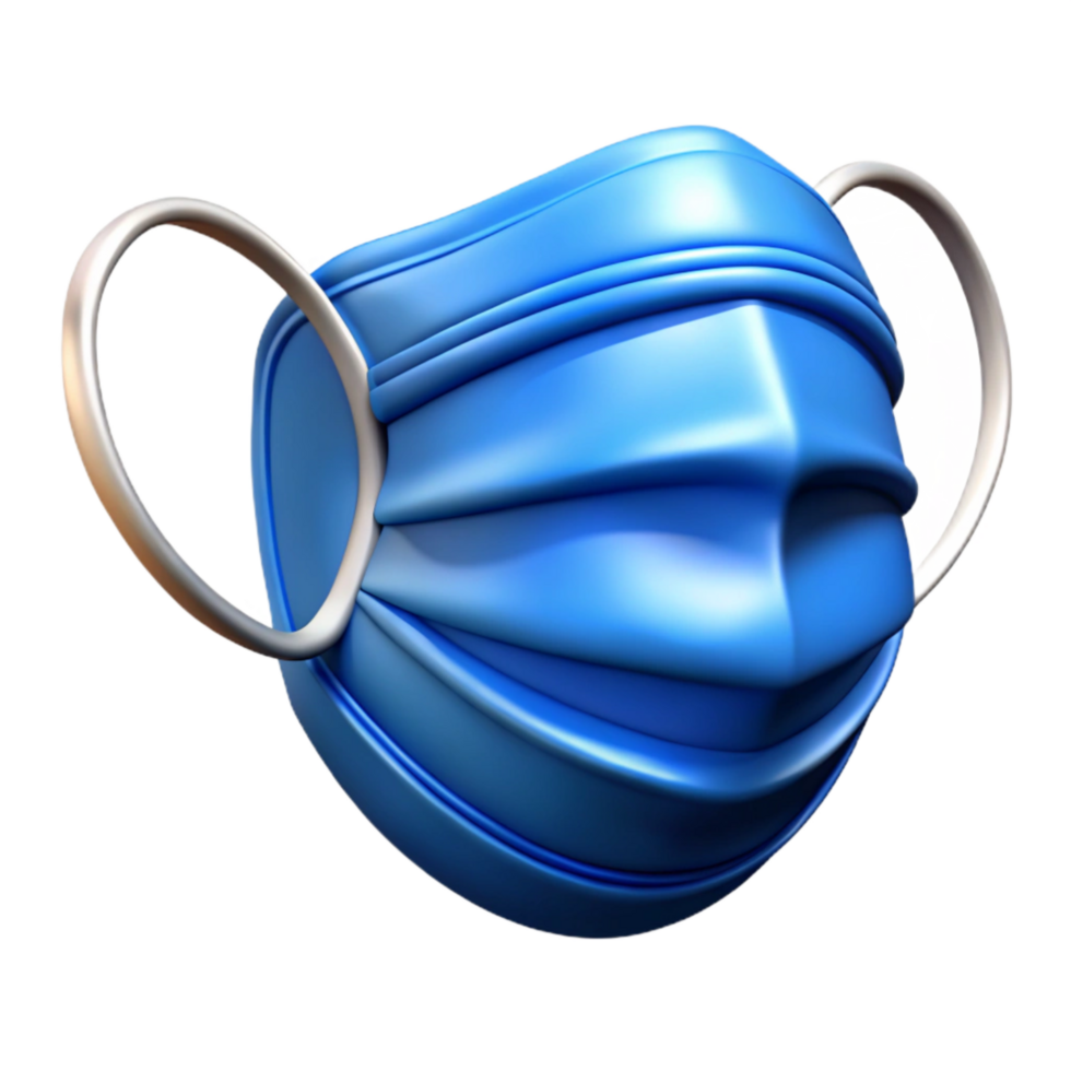 dramatic minimalist Medical Mask Blue Surgical Style Cutout authentic png