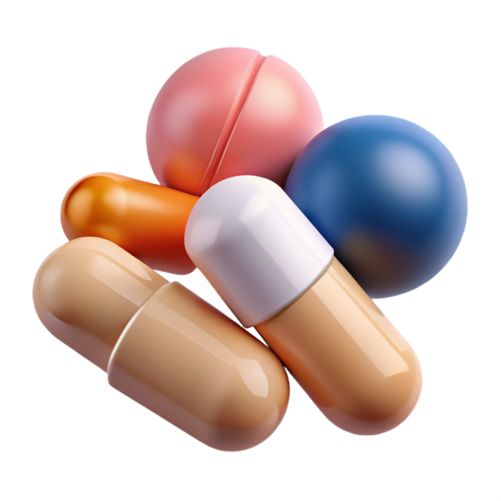 beautiful contemporary Medical Pills Capsules White Background Cutout authentic png