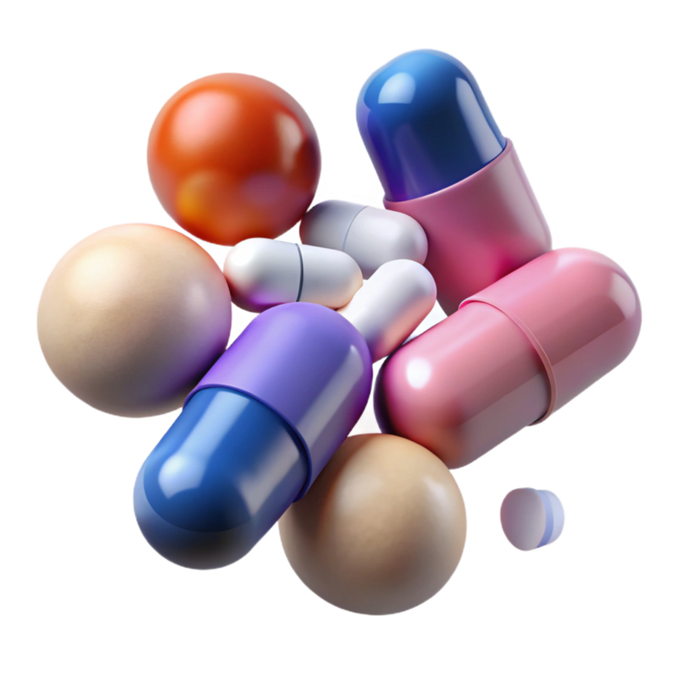 stunning vintage Medical Pills Capsules White Background Cutout exclusive png