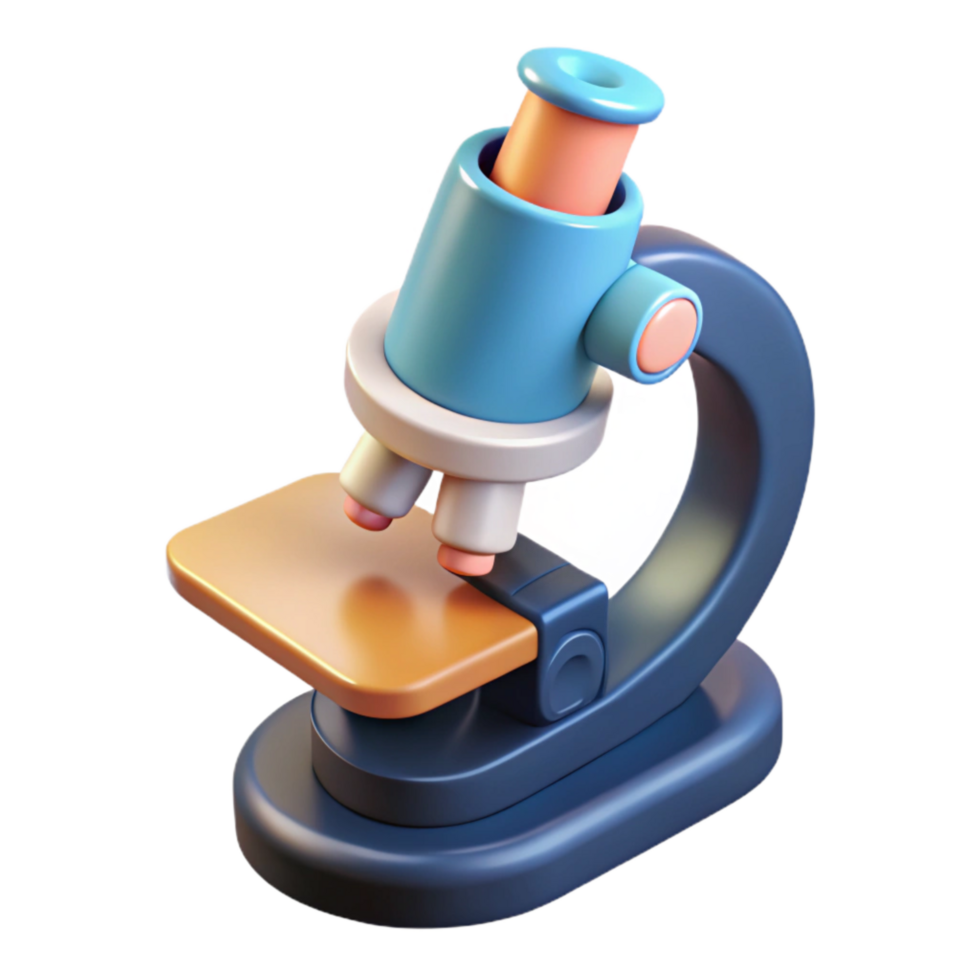 serene artistic Medical Research Microscope Top View Isolated detailed png