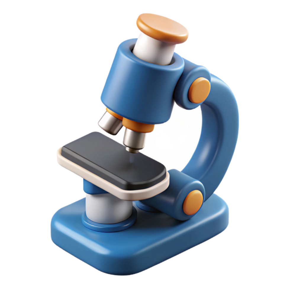 vibrant minimalist Medical Research Microscope Top View Isolated professional png