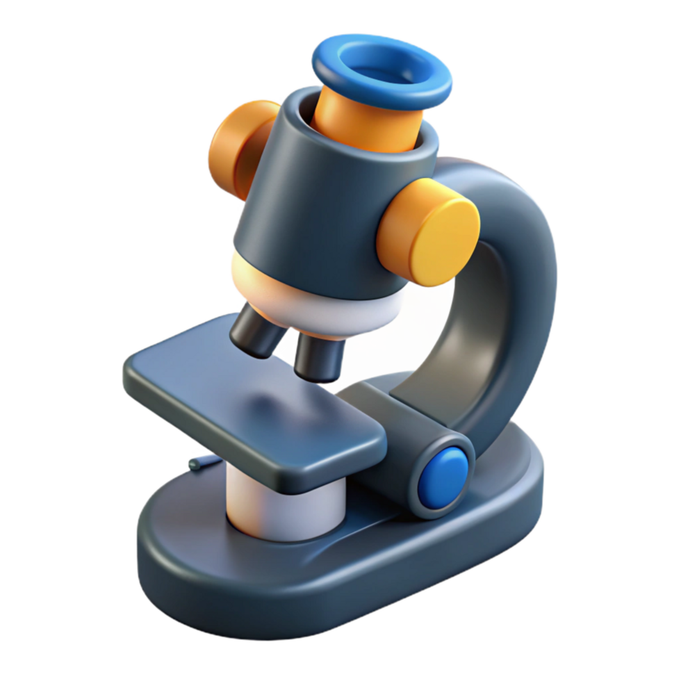 elegant minimalist Medical Research Microscope Top View Isolated original png