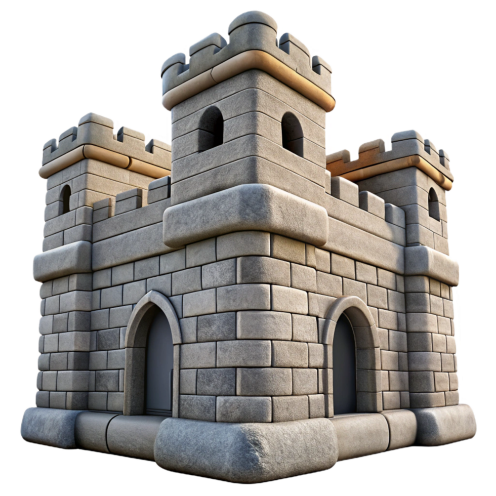 extraordinary contemporary Medieval Castle Stone Texture Side Angle Transparent Background premium png