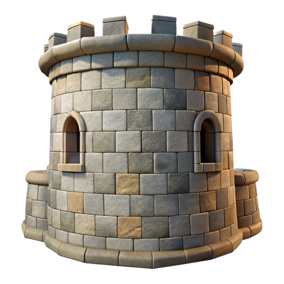 stunning modern Medieval Castle Stone Texture Side Angle Transparent Background authentic png